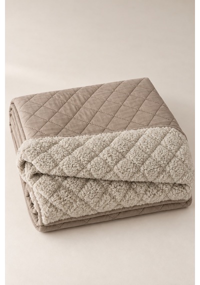 Cloud Soft Çift Taraflı Mikrofiber Peluş Çift Kişilik Yatak Örtüsü 200x220 Cm Bej