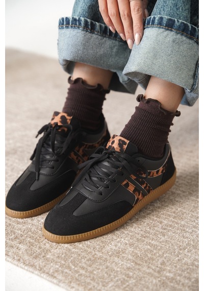 Daxtors Garantili Carina Günlük Ortopedik Kadın Sneaker Spor Ayakkabı Siyah