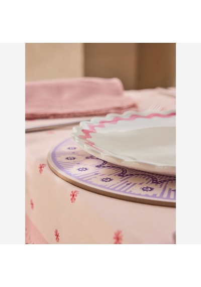 Pembe Stoneware Yemek Tabağı 25 Cm
