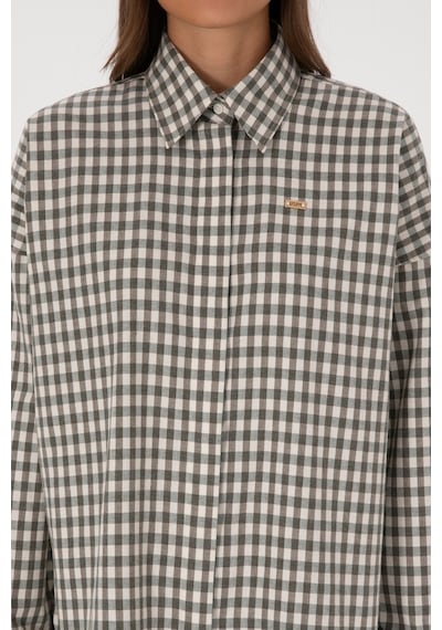 U.s. Polo Assn. Kadın Koyu Yeşil Gömlek Desenli 50316679-vr079 Koyu Yesıl