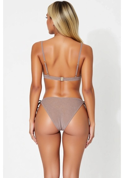 Benerly Kadın Bikini Takımı Desteksiz Üçgen Kap Ayarlanabilir Askılı Norm Vizon
