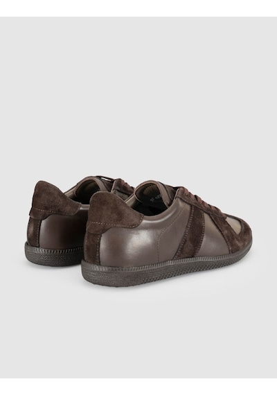 Kahverengi Süet Deri Kadın Sneaker Kahve