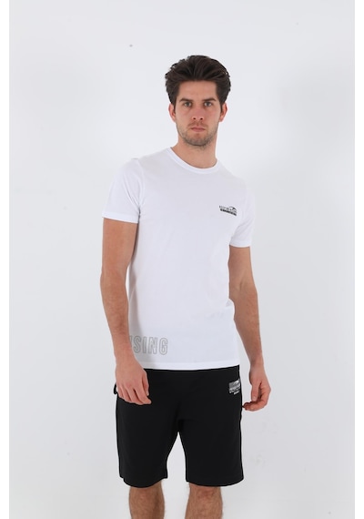 Maraton Sportswear Regular Erkek Bisiklet Yaka Kısa Kol Basic Beyaz T-Shirt 20560-Beyaz