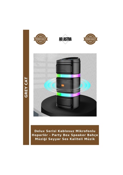 Delux Serisi Kablosuz Mikrofonlu Hoparlör - Party Box Speaker Bahçe Müziği Seyyar Ses Kaliteli Müzik