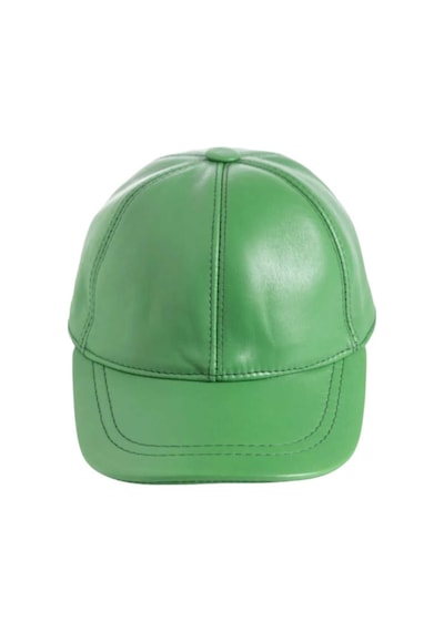 Unisex %100 Deri Arkadan Ayarlanabilir Baseball Kep Şapka Yeşil