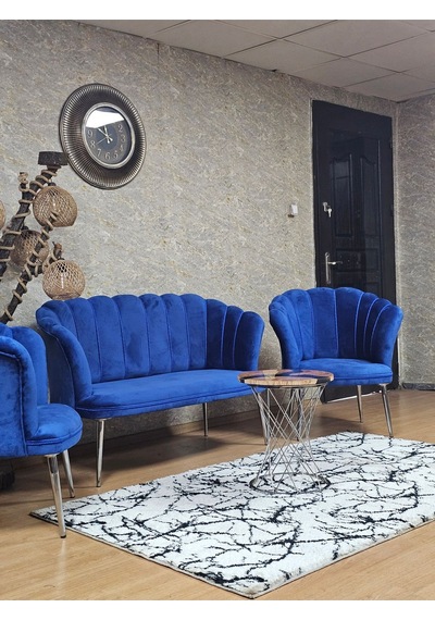 Zafir Papatya Çay Seti Koltuk Takımı Krom Sivriltme Ayak, Balkon, Salon, Ofis, Cafe Koltuk Takımı Mavi Zafir Papatya Çay Seti Koltuk Takımı Krom Sivriltme Ayak, Balkon, Salon, Ofis, Cafe Koltuk Takımı Mavi