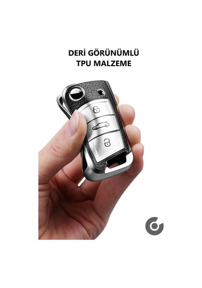 Volkswagen Polo Golf T-roc T-cross Passat Jetta Taigo Tiguan Tpu Anahtar Kılıfı Siyah Gri