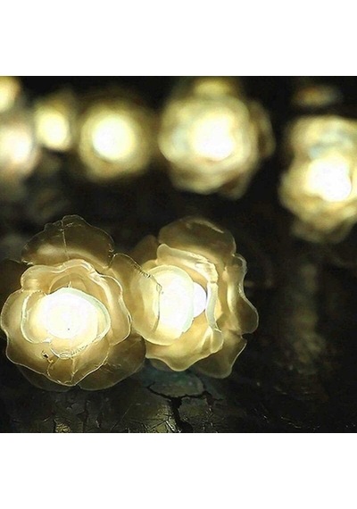 Ayrex Solar 30led Ampül 4m İp Gül Desen Güneş Enerjili Dekorasyon Doğum Günü Düğün Sıcak Beyaz Diğer