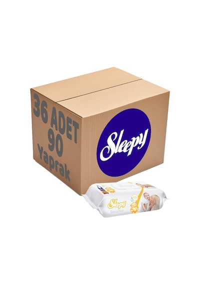 Sleepy Islak Havlu Mendil 90 Yaprak Sensitive 36 Lı Set Plastik K