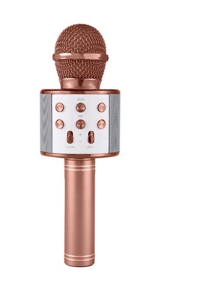 Karaoke Mikrofonlu Hoparlör - Şarjlı -bluetooth Rose Gold 5691