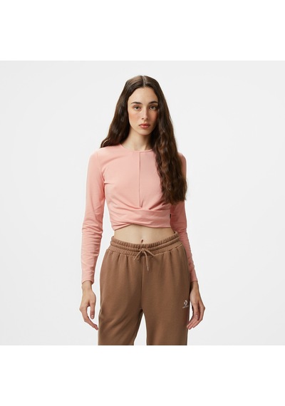 Converse Twist Front Kadın Uzun Kollu Pembe T-shirt