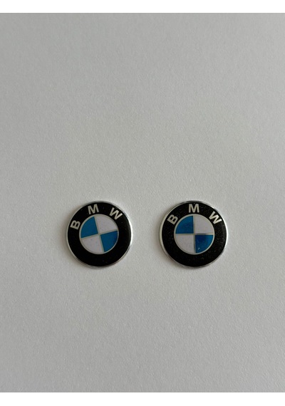 Araç Kumanda Anahtar Logo Amblem 14mm Mavibeyaz 2 Adet