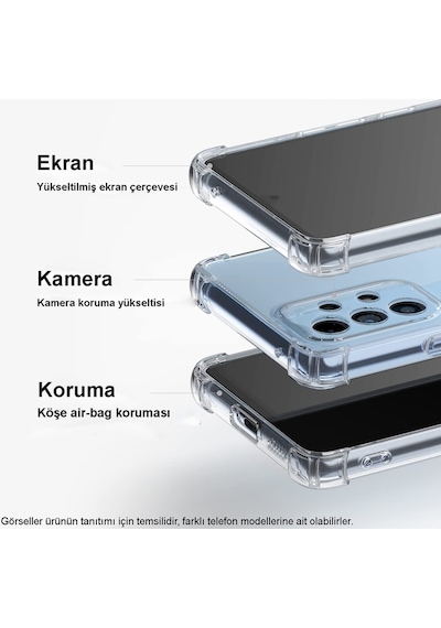 Samsung Galaxy Uyumlu Note 20 Ultra Kamera Korumalı Airbag Antishock Köşe Korumalı Şeffaf Silikon Kılıf