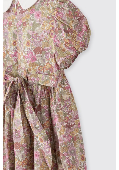 Panço Liberty Kumaş Çiçek Desenli Kız Çocuk Elbise 5621gk26008 Pembe