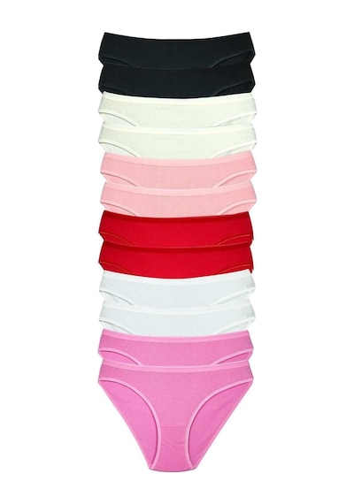 12 Adet Fitilli Pamuklu Kadın Kaşkorse Bikini Külot 001