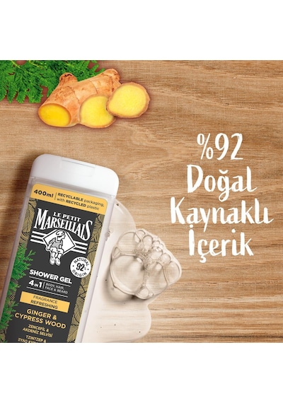 Le Petit Marseillais Duş Jeli Zencefil & Akdeniz Selvisi 400 ML x3