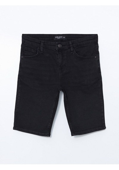 Lcw Jeans Siyah Slim Fit Erkek Jean Şort