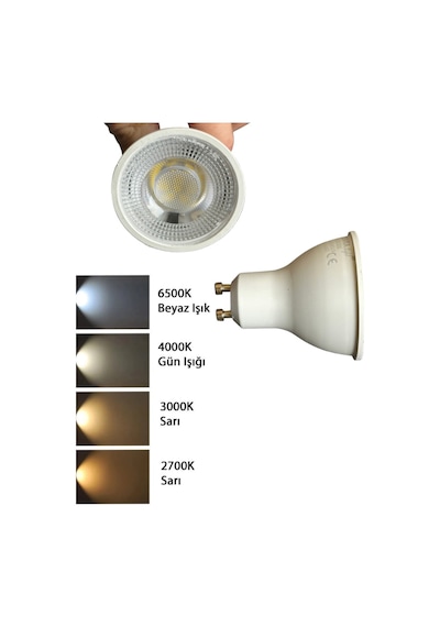 1 Adet Osaka 9w 70w Beyaz Işık 6500k Gu10 Duylu Led Çanak Ampul
