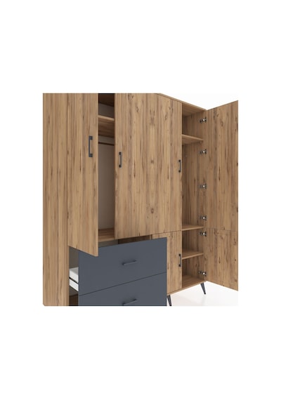 Kronos Gardrop 5 Raflı 2 Çekmeceli 2 Askılı 176x59x221 Çam-çam/antrasit Çam/antrasit Kronos Gardrop 5 Raflı 2 Çekmeceli 2 Askılı 176x59x221 Çam-çam/antrasit Çam/antrasit