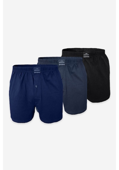 Malabadi Erkek Siyah Lacivert Füme 3'lü Premium Collection Geniş Kalıp Modal Büyük Beden Boxer 3m254 Siyah-lacivert-füme