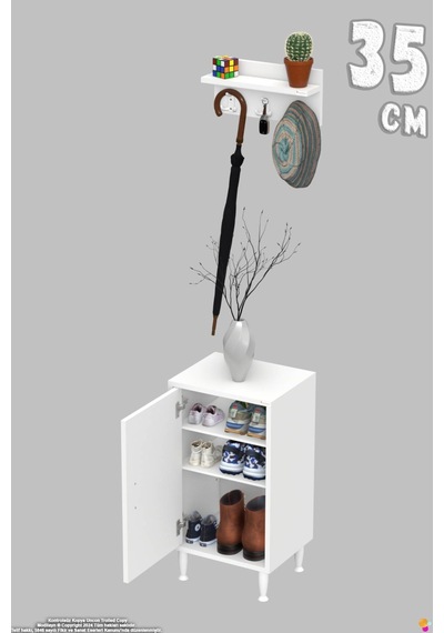 Aura Portmanto Vestiyer Ayakkabılık 2 Raf 3 Bölme 3 Kancalı Askılı Dar Alan Çok Amaçlı Dolap 35 Cm Aura Portmanto Vestiyer Ayakkabılık 2 Raf 3 Bölme 3 Kancalı Askılı Dar Alan Çok Amaçlı Dolap 35 Cm