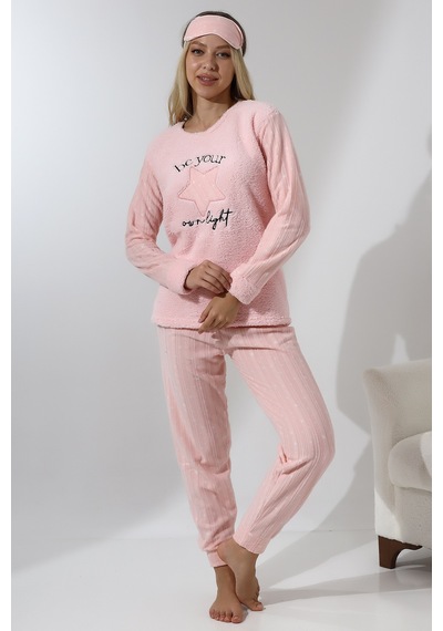 Wordex Fawn 5018 Peluş Welsoft Polar Kışlık Yıldızlı Yumoş Kadın Pijama Takımı Toz Pembe Wordex Fawn 5018 Peluş Welsoft Polar Kışlık Yıldızlı Yumoş Kadın Pijama Takımı Toz Pembe