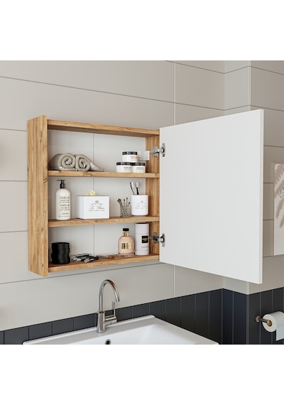 Roomart '' Lavabolu '' Atlantik-beyaz Mat Mdf 65 Cm Banyo Alt Dol Atlantik Çam - Beyaz