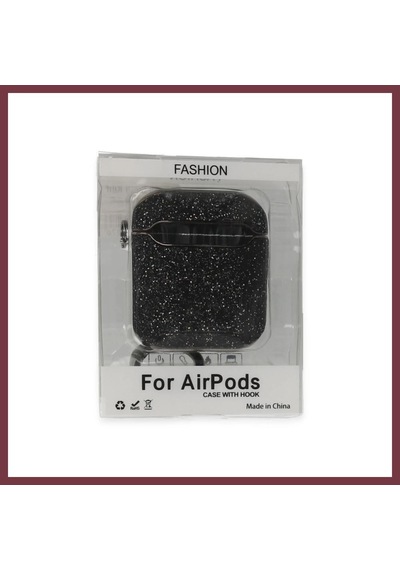 Storeşahin Apple Uyumlu AirPods 2 2.nesil Spell Simli Kılıf - Siyah Shn0720