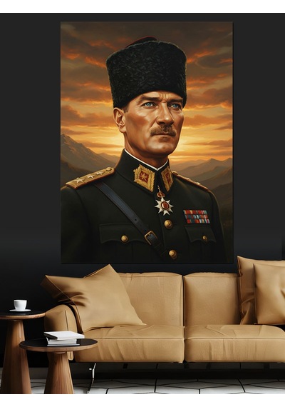 Mareşal Mustafa Kemal Atatürk Portresi Dekoratif Kanvas - Mdf Ahşap Tablo