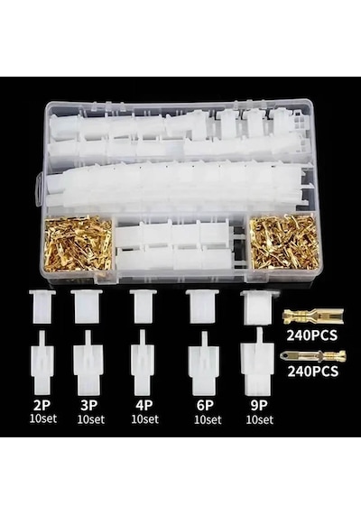 580 Parça Elektrik Kablo Konnektör Terminal Seti 2 3 4 6 9 Pin Erkek Dişi 2.8mm Otomotiv Bisiklet Ba