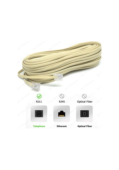 RJ11 6P2C Hazır Telefon Modem Ara Hat Kablosu 5 Metre