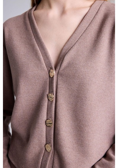 Defacto Relax Fit Hakim Yaka Hırka G6244ax26spbn320 Kahve-bn320