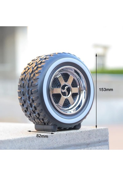 Mt20 Speaker Hoparlör Taşınabilir Lastik Jant Tasarım Şarjlı Bataryalı Bluetooth Hoparlör + Fm Radyo, Usb-tf Card Bağlantı Rgb Işıklı
