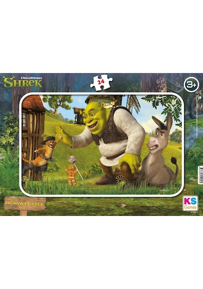Ks Games 24 Parçalık Shrek Frame Puzzle - Erkek Çocuk - Sh704-1 - 3 Yaş Üzeri