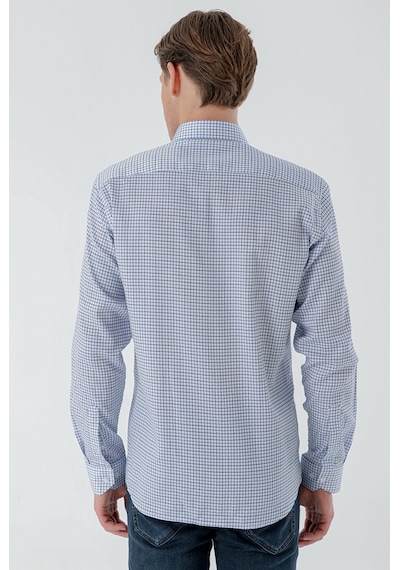 Morven Erkek Mavi B.gabardin Pamuk Desenli Slim Fit Gömlek Mavi Morven Erkek Mavi B.gabardin Pamuk Desenli Slim Fit Gömlek Mavi