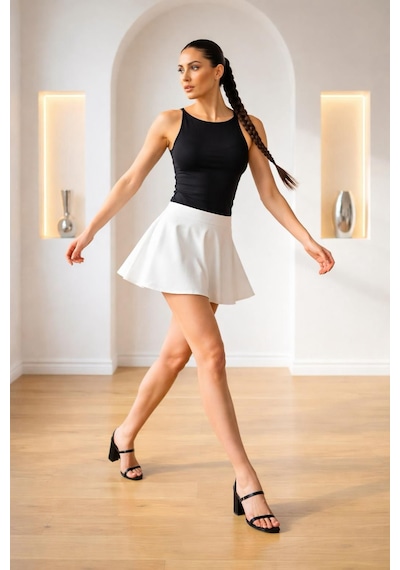 Biye Detaylı Crop Top Siyah