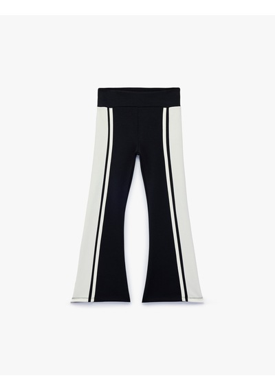 Koton Beli Lastikli Slim Fit Viskon Karışımlı İspanyol Paça Tayt Antrasit 7wkg40150ak