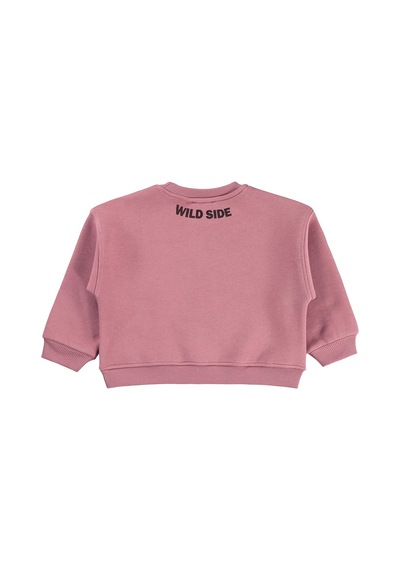 Civil Girls Papatya Nakışlı 2-5 Yaş Sweatshirt - Pembe Gül Kurusu
