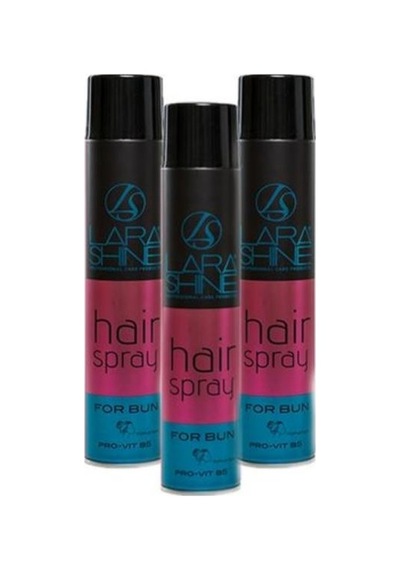Lara Shine For Bun Topuz için Saç Spreyi 3 x 400 ML