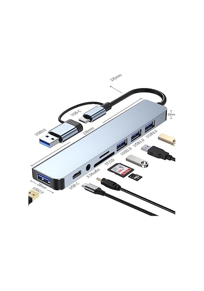 Taplın Usb 3.0 Ve Type-c 3.1 Ethernet Adaptörü 1000mbps Gigabit Rj45 Ağ Kartı