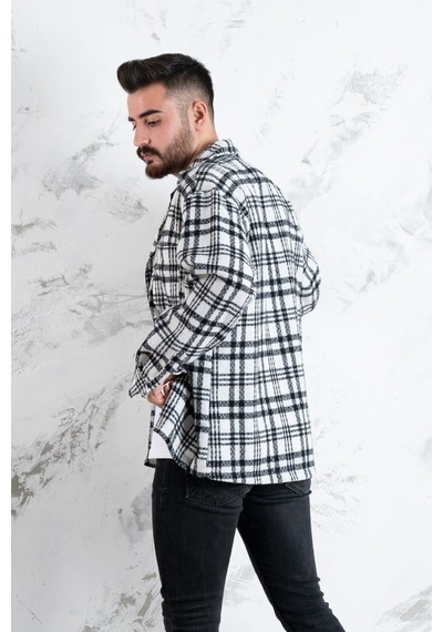 Oversize Ekoseli Erkek Gömlek
