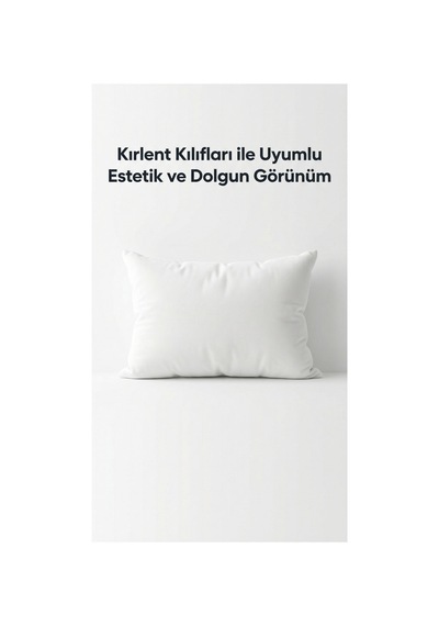 Puffyform Tekli Premium Boncuk Silikon Kırlent İç Yastık 40x60 Cm 400 Gr Dolgun Formunu Koruyan Çökme Yapmaz Vakumlu Yıkanabilir Kırlent İçi Beyaz