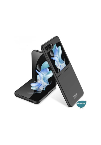 Microsonic Samsung Galaxy Uyumlu Z Flip 5 Kılıf Shape Hard Cover Siyah