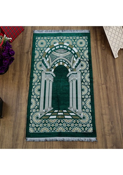 Medine Lüks Şönil Seccade Yeşil 66x116cm 520 Gr Çok Renkli