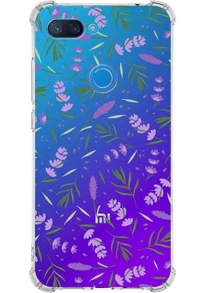 Prinrify Xiaomi Mi 8 Lite Uyumlu Water Color 3 Baskılı Şeffaf Köşe Korumalı Antişok Kılıf