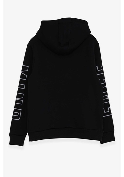 Breeze Erkek Çocuk Yazı Baskılı Sweatshirt 9-16 Yaş, Siyah