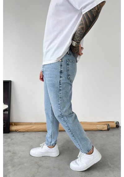 Buz Mavi Soft Degrade Boyfriend Pantolon