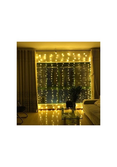 8 Fonksiyonlu 200 Led 10 Saçak Şerit Led 2x2 Perde Ip Led Gün Işığı A