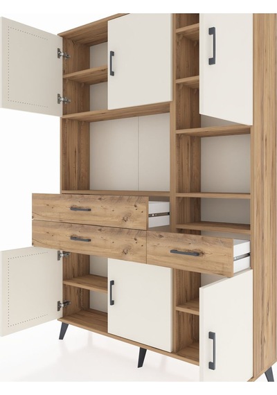 Arges Dolap 10 Raflı 3 Çekmeceli 6 Kapaklı 132x30x195 Çam-aytaşı/çam Aytası/atlas Çam Arges Dolap 10 Raflı 3 Çekmeceli 6 Kapaklı 132x30x195 Çam-aytaşı/çam Aytası/atlas Çam