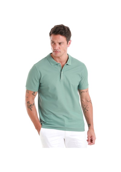 Hatemoğlu Yeşil Regular Fit Merserize Polo Yaka Pamuklu Tişört 35362024c021 Yşş Yeşil